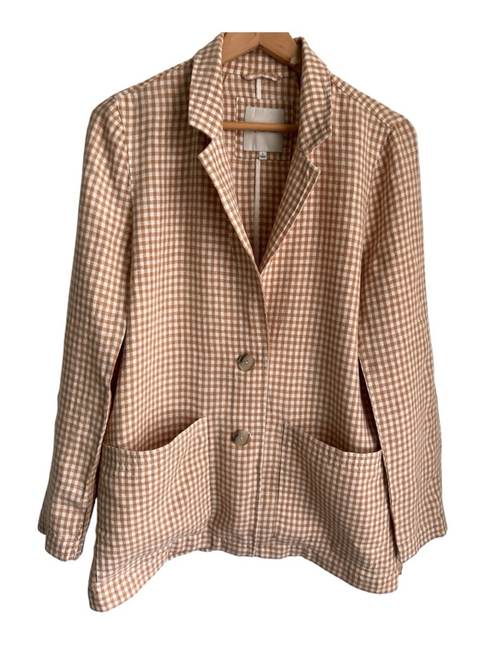 Madewell Linen Dorset Blazer in Gingham Check
Melange Check Earthen Sand Sz L